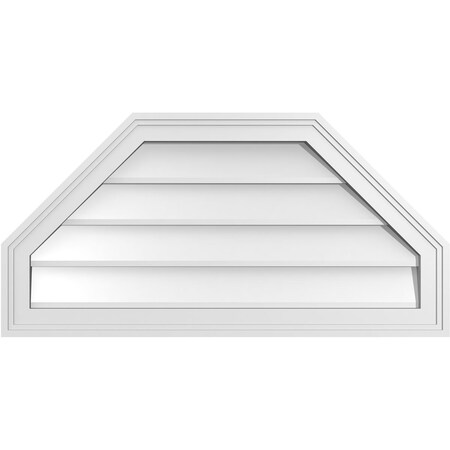 Ekena Millwork Octagonal Top Surface Mount PVC Gable Vent w/ 2"W x 1-1/2"P Brickmould Frame, 32"W x 16"H GVPOT32X1602SN